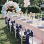 VEVOR Sateng stolskjærer med sløyfer, 50 stk. stolbånd med ryggbånd, 7 x 108 tommer, marineblå bryllupsmottakelse dekorasjon, til bryllupsseremoni babyshower fest arrangementer bankett stoltrekk dekorasjon