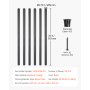 VEVOR Trappebalustre 101-pakning, 32 tommers trappebalustre i aluminium, 3/4 tommers vanntett rundt spindelrekkverk i metall, hult dekkrekkverk med skinnehetter og skruer for trapper, veranda, uteplass, gjerde, svart