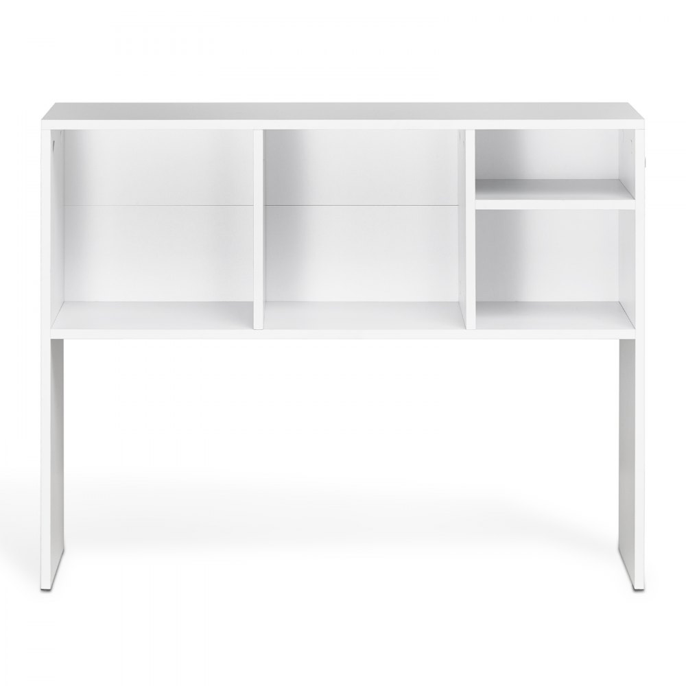 VEVOR skrivebordsbokhylle, 1-etasjes skrivebordsoppbevaringsorganisator, 91 x 23 x 69 cm kontoroppbevaringsstativ i tre, skrivebordsbokhylle med sklisikre føtter, for kontor, hjem og studentbolig, hvit