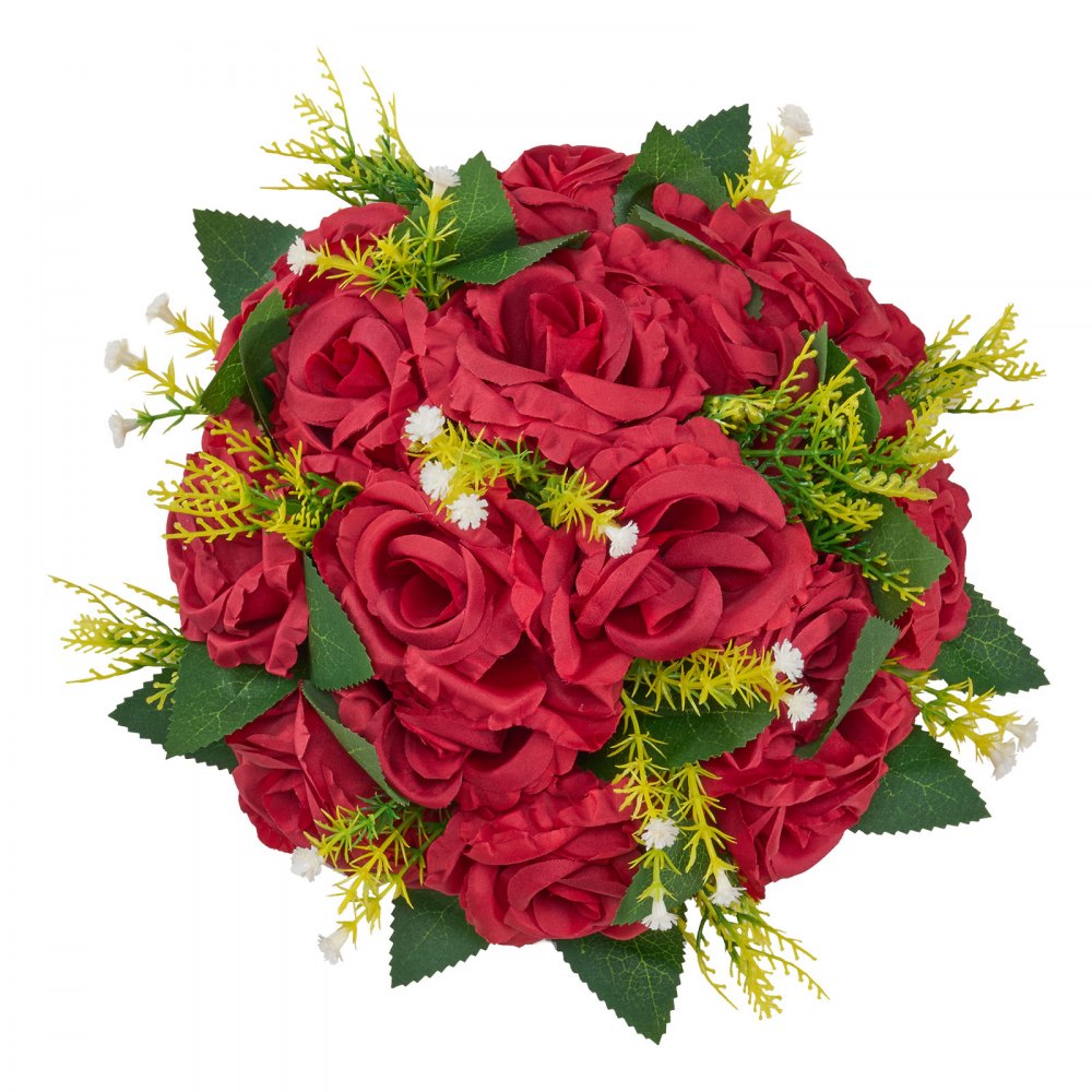 VEVOR Flower Balls Arrangement Bouquet 10 PCS, 240 mm Wedding Red Roses Centerpieces, Fake Flowers Kissing Balls Decor Artificial Floral Arrangements Flower Bouquet for Home Party Table Decorations