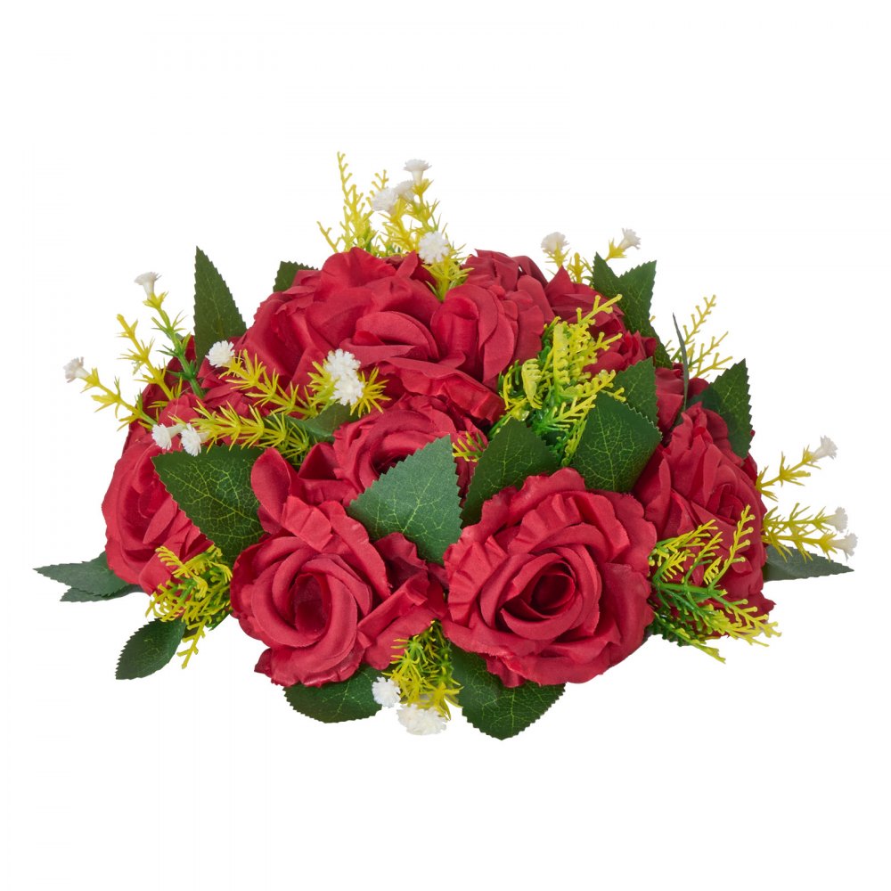 VEVOR Flower Balls Arrangement Bouquet 10 PCS, 240 mm Wedding Red Roses Centerpieces, Fake Flowers Kissing Balls Decor Artificial Floral Arrangements Flower Bouquet for Home Party Table Decorations