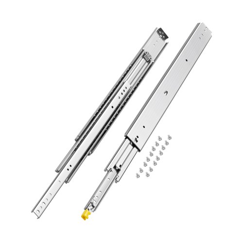 VEVOR 1 par fulluttrekkbare skuffeskinner, 762 mm, 226 kg lastekapasitet, skuffeskinner, kulelager med individuell låsemekanisme, sidemonterte teleskopskinner, ideell for skap og industrielle skuffer