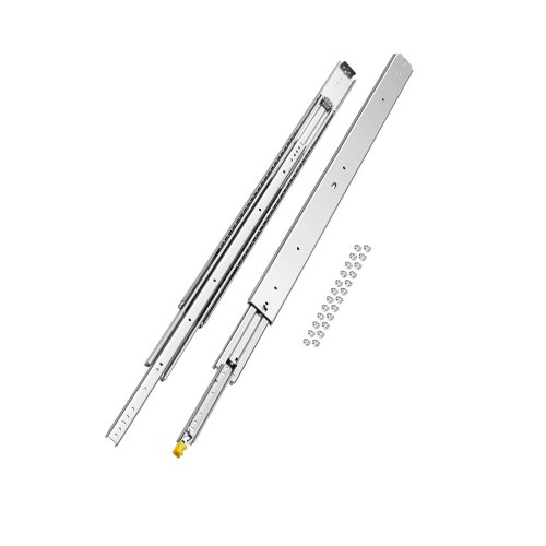 VEVOR 1 par fulluttrekkbare skuffeskinner, 1221 mm, 226 kg lastekapasitet, skuffeskinner, kulelager med individuell låsemekanisme, sidemonterte teleskopskinner for hyller, skap, industriskuffer