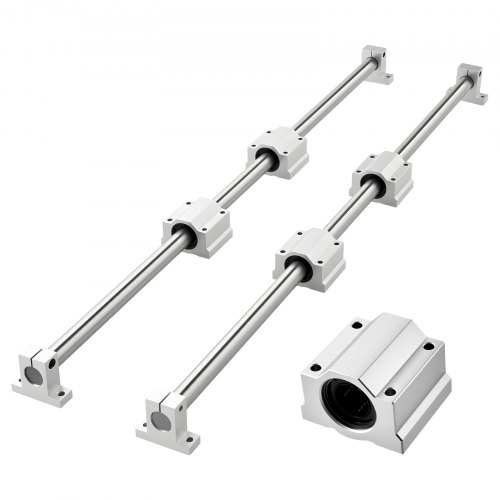 VEVOR lineærskinnesett, SFC25, 2 stk. 1000 mm (39,4 tommer) lineære føringsskinner og 4 stk. lagerglideblokker, for gjør-det-selv-graveringsmaskin, dreiebenk, fresemaskin, gjør-det-selv-treningsvippeplate