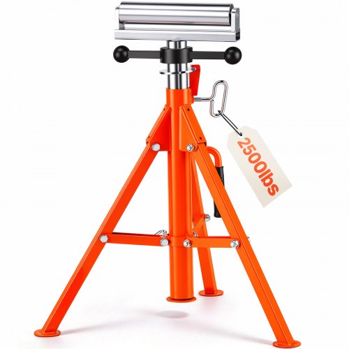 VEVOR rullestativ, kraftig 2500 LBS lastekapasitet, 27,6"-52" høydejusterbar, 45# stål sammenleggbar rullestøttestativ for rør, treplater