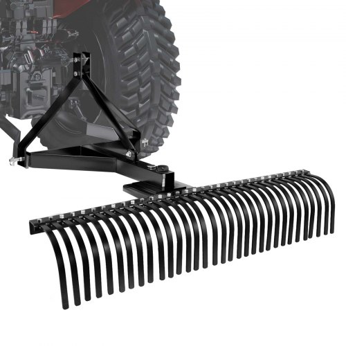 VEVOR Vertikulåterfreser for slepebruk, 1525 mm slepevertikulatør med 32 ståltinder, 3-punkts plenrive med tilbehør for traktor, landskapsrive for hage, gård, gress