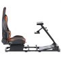 VEVOR racingrattstativ, kraftig simulatorcockpitrattstativ med dobbel skinne og dobbel arm, passer til Logitech G25, G27, G29, G920, G923, Thrustmaster T300RS, TX F458, T500RS, T3PA-PRO (F1/GT) og CSR-pedaler
