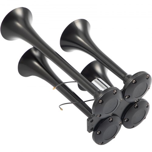 VEVOR 150DB Train Horns Kit for Trucks Super Loud with 120 PSI 12V Air Compressor 4 Trumpet Air Horn Compressor Tank For Any Vehicle Trucks Car Jeep Or SUV (Black)