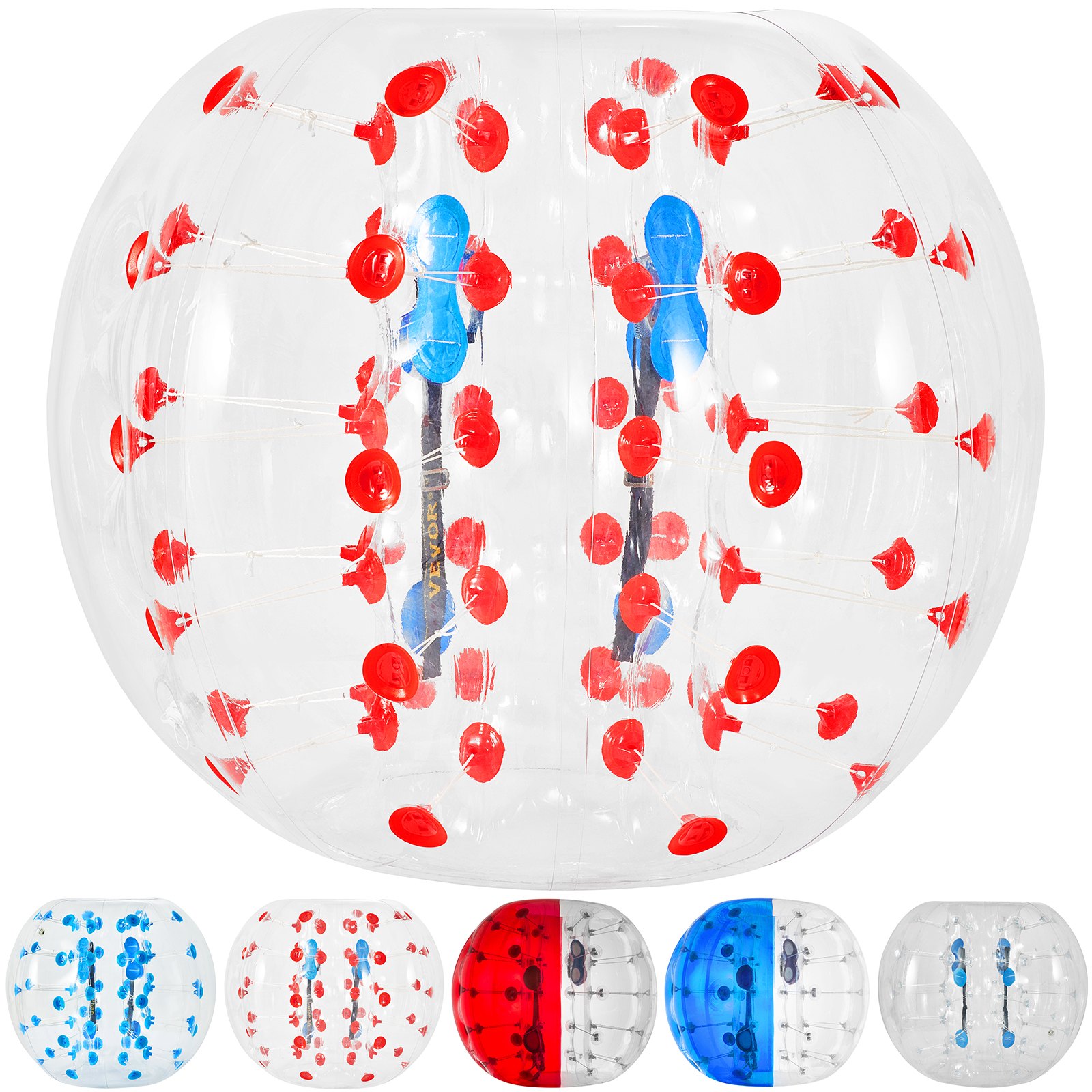 1,2 m czerwona kropka nadmuchiwana piłka zderzakowa 1,2 m bąbelkowa piłka nożna przezroczysta PVC