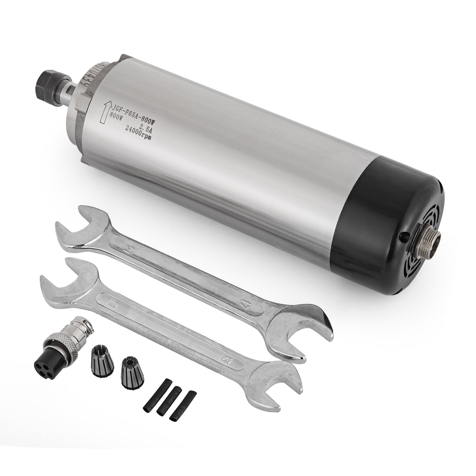 VEVOR 0,8 kW chłodzony powietrzem 220–250 V/400 Hz 0–24000 obr./min Silnik wrzecionowy ER 11 Uchwyt zaciskowy z napędem częstotliwościowym 2 KM 1,5 kW Falownik 208–240 V AC 3-fazowy SPWM Wilgotność 0–95%