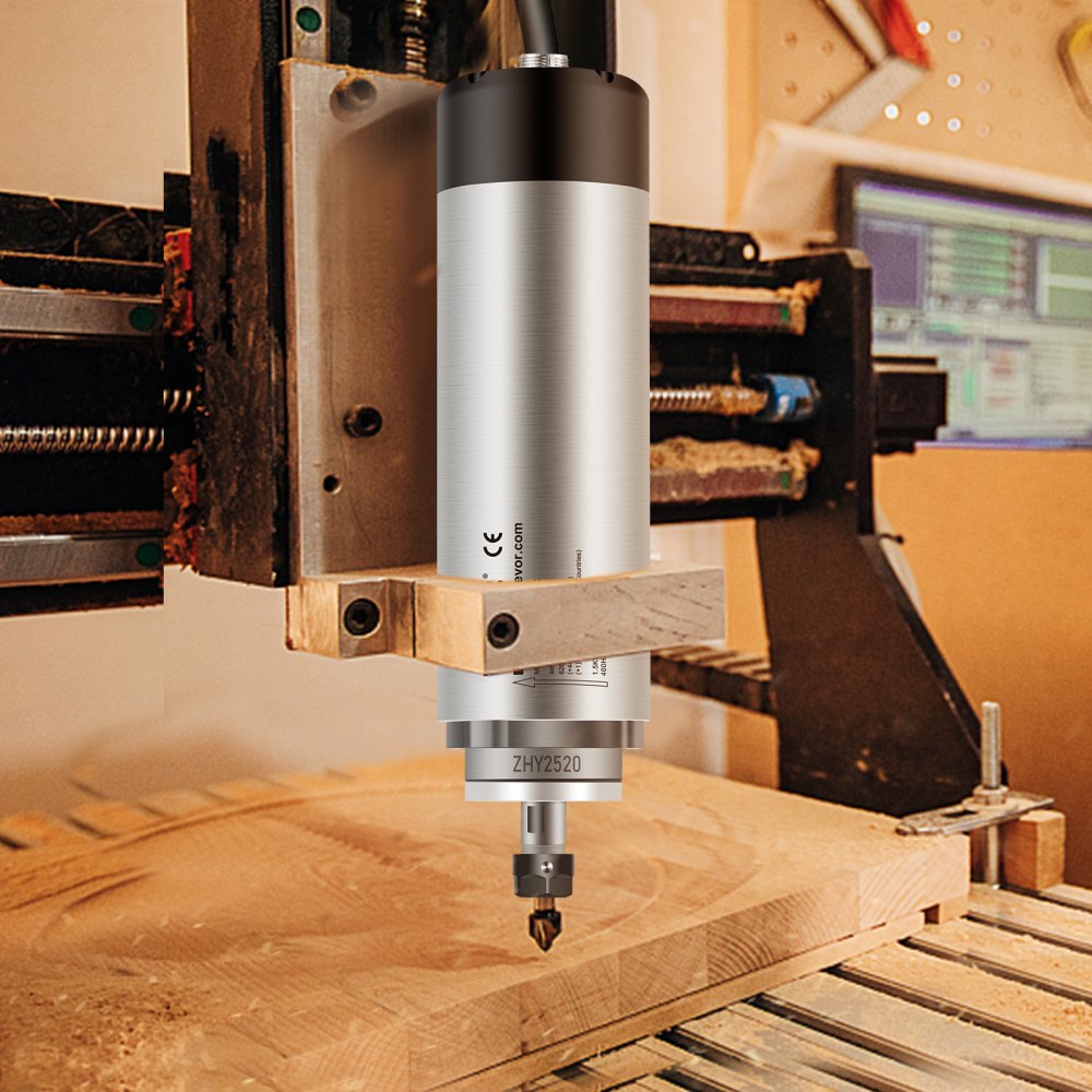 VEVOR Silnik wrzeciona CNC chłodzony powietrzem 1,5 kW, silnik wrzeciona chłodzony powietrzem 220–250 V Silnik chłodzony powietrzem do uchwytu zaciskowego CNC 8000–24000 obr./min Silnik wrzeciona chłodzony powietrzem