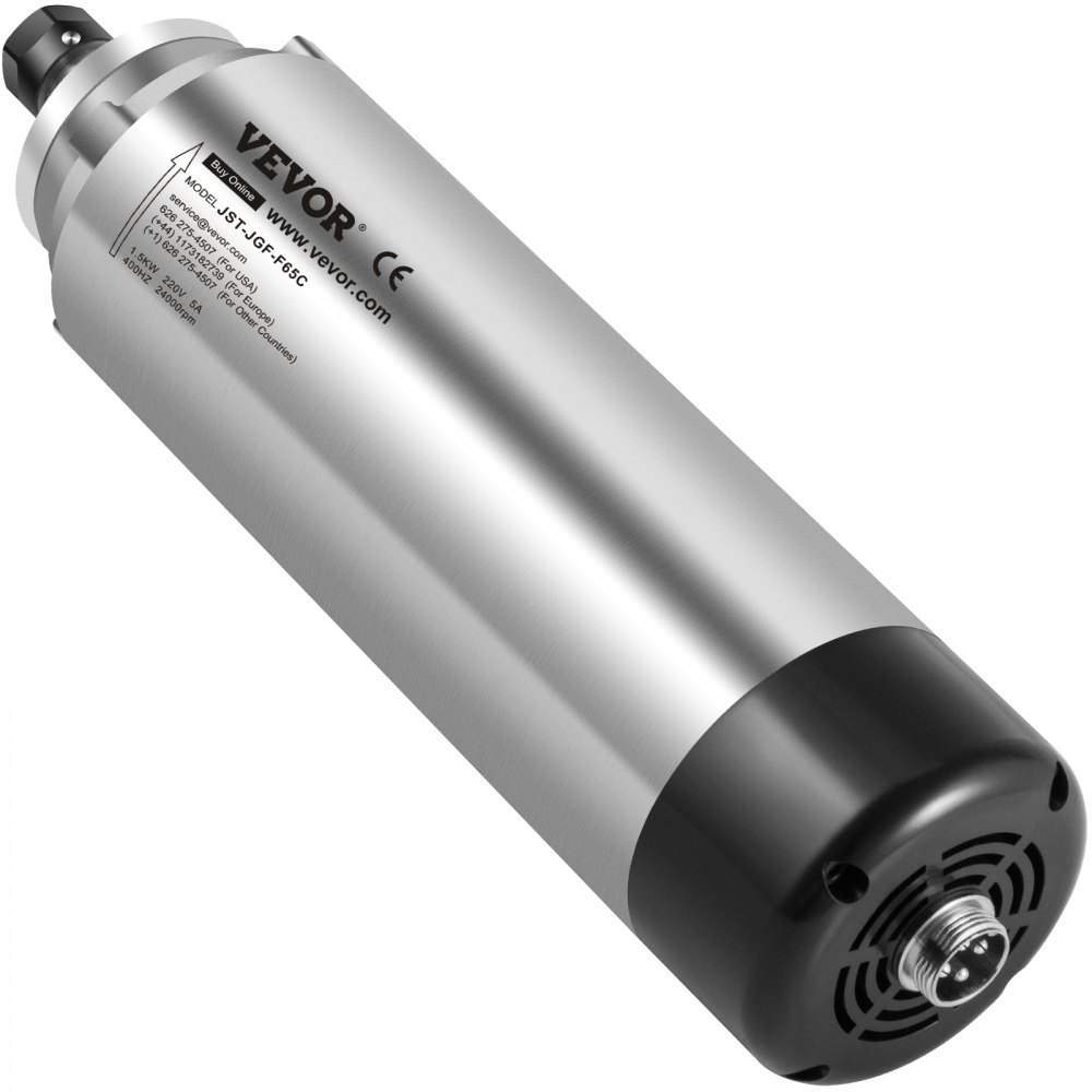 Silnik wrzeciona VEVOR Silnik wrzeciona CNC chłodzony powietrzem 1,5 kW, silnik wrzeciona chłodzony powietrzem 220–250 V Silnik chłodzony powietrzem do uchwytu zaciskowego CNC 8000–24000 obr./min Silnik wrzeciona chłodzony powietrzem chłodzony powietrzem