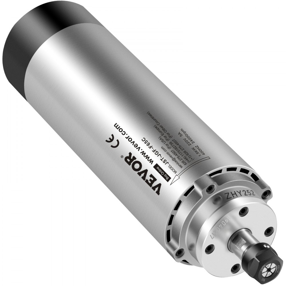 Silnik wrzeciona VEVOR Silnik wrzeciona CNC chłodzony powietrzem 1,5 kW, silnik wrzeciona chłodzony powietrzem 220–250 V Silnik chłodzony powietrzem do uchwytu zaciskowego CNC 8000–24000 obr./min Silnik wrzeciona chłodzony powietrzem chłodzony powietrzem