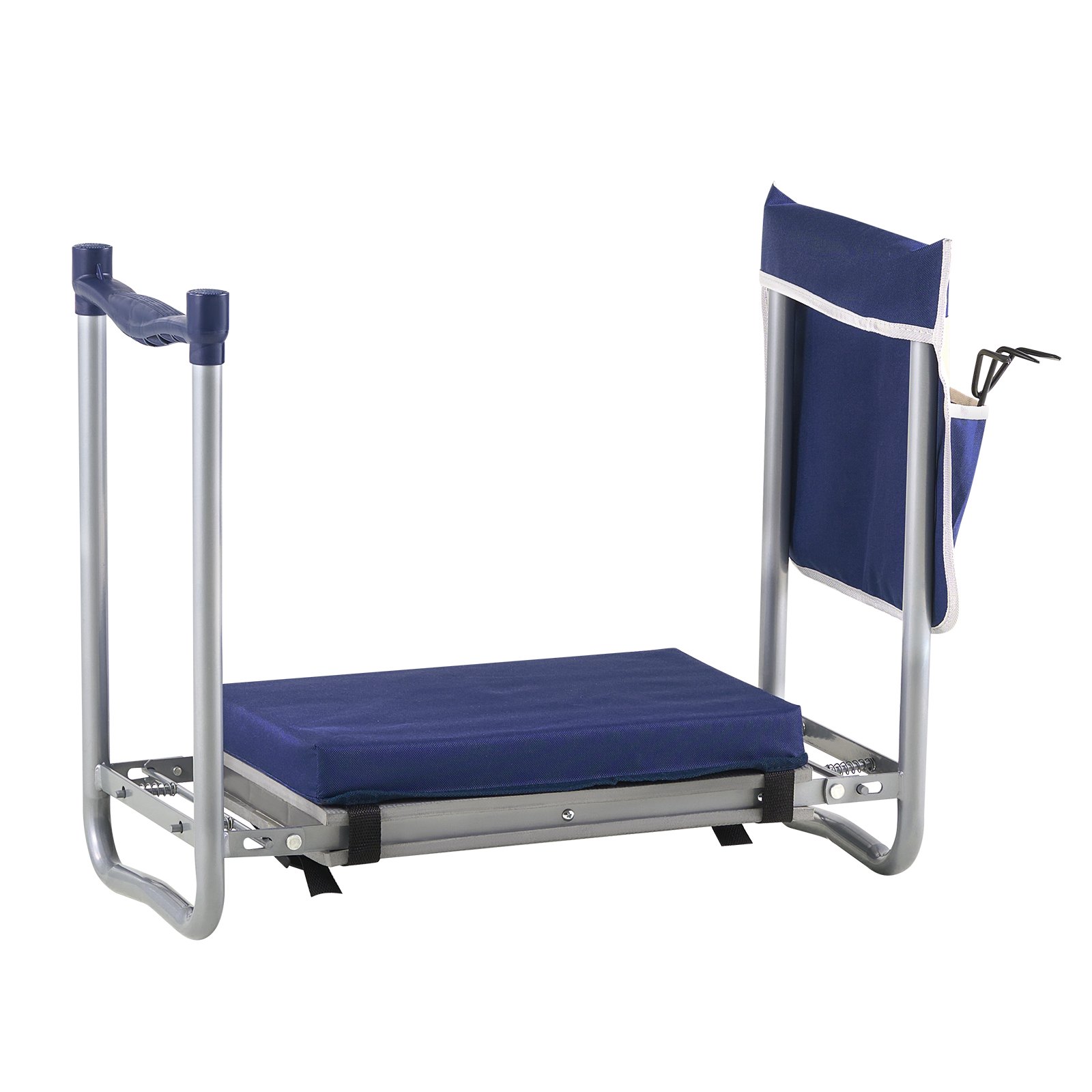 Ławka klęcząca VEVOR 585x300x485 mm, Poduszka klęcząca 279x385 mm, Podkładka klęcząca, Pomoc w klęczeniu do prac ogrodniczych do 160 kg, Składane siedzisko ogrodowe z 1 torbą narzędziową, Stołek roboczy łagodzący ból kolan i pleców