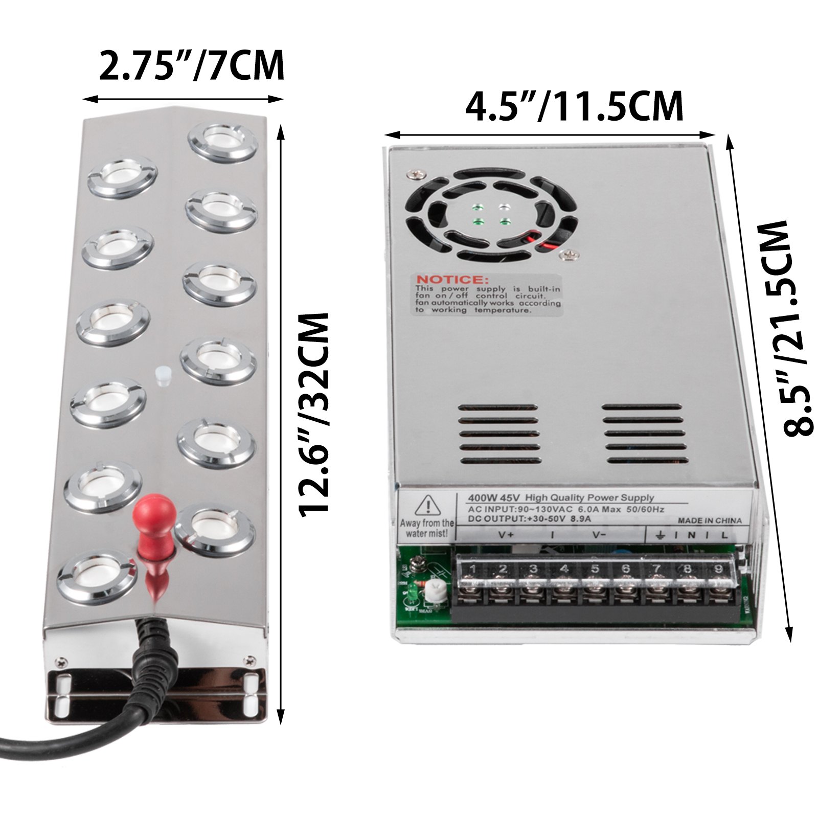 VEVOR 12 głowic Mistmaker Ultradźwiękowy nawilżacz pary wodnej Hydroponika Fogger