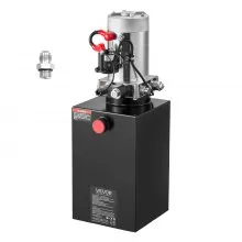 Agregat hydrauliczny VEVOR 10 Qt, pompa jednostronnego działania do przyczep wywrotek, maksymalne ciśnienie otwarcia 22 MPa i wydajność 3,4 l/min, pompa hydrauliczna 12 V DC ze zbiornikiem metalowym do przyczep wywrotek, kolor czarny