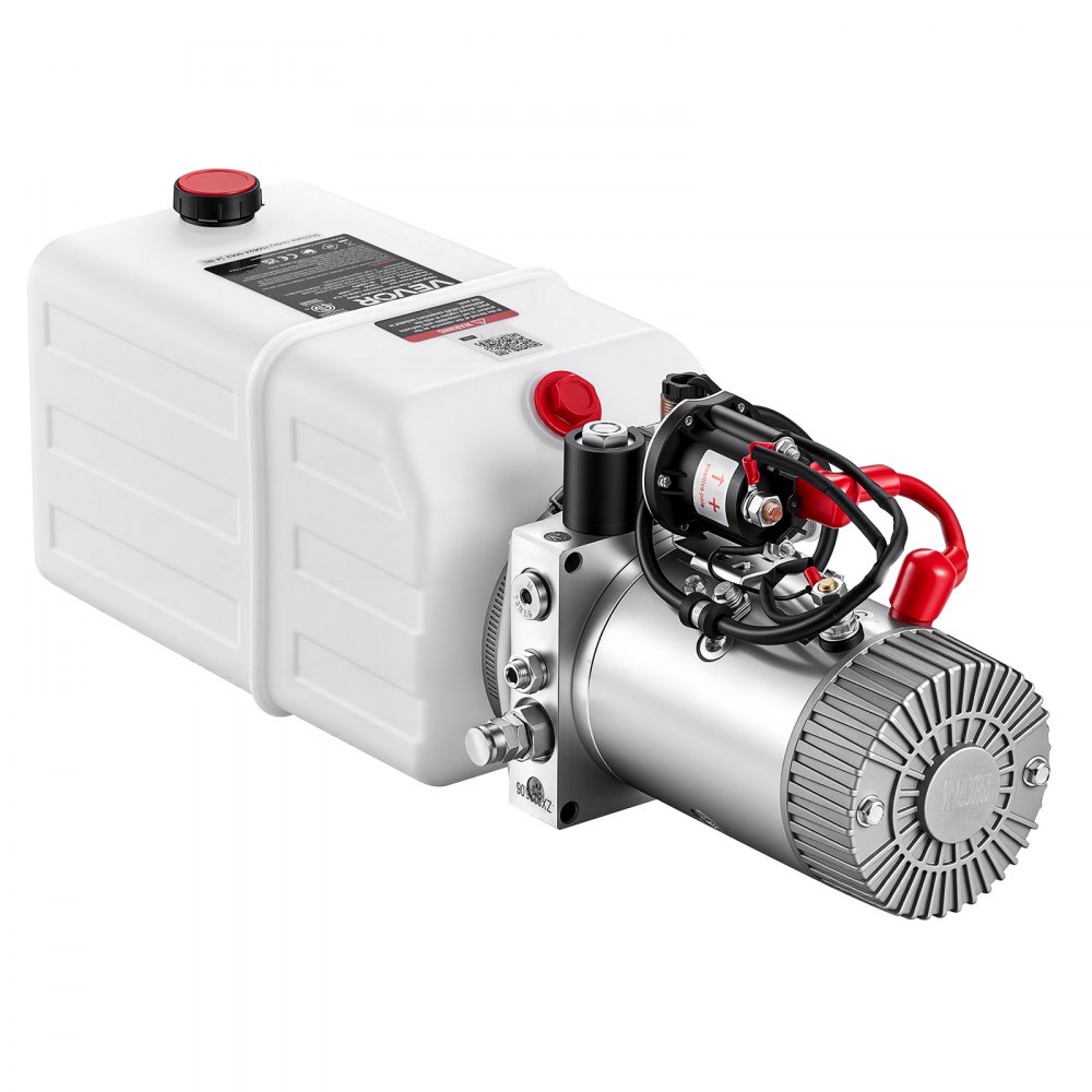 Agregat hydrauliczny VEVOR, pompa hydrauliczna 1600 W 7 Qt 3,4 l/min, jednostronnego działania, do wind załadowczych, stołów podnośnikowych nożycowych, przenośników kubełkowych, ciśnienie nadmiarowe 22 MPa, zawór nadmiarowy ciśnienia, regulator ręczny, montaż poziomy