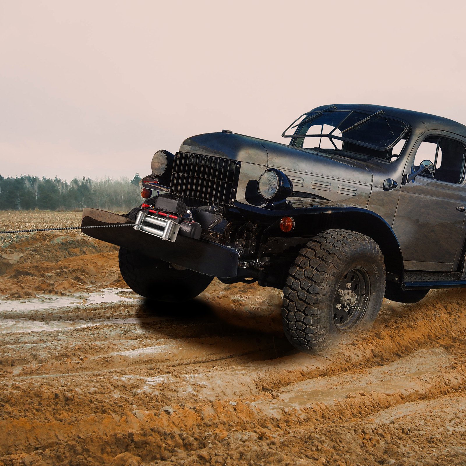 13500lbs / 6123.5kg 12V Odzyskiwanie Elektryczna wciągarka Ciężarówka Lina z przyczepą Zdalne sterowanie