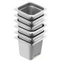 VEVOR Gastronorm Containers, Stainless Steel Containers, 6 pcs. 1/6 Size 178 x 168 x 160 mm, Food Containers, Commercial Steamer, Warming Containers for Food, Cakes, Hotel Pan, Table Food Pan, Buffet