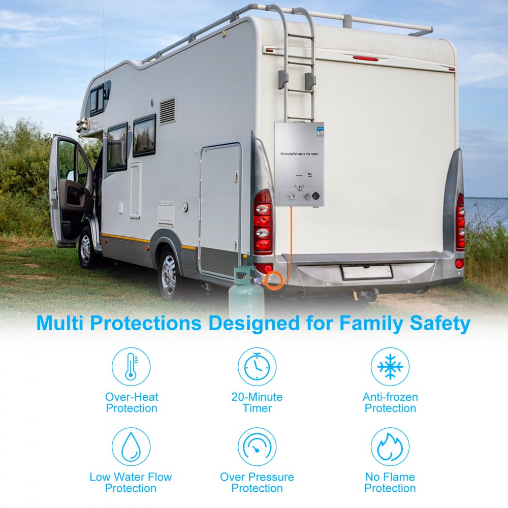 Podgrzewacz wody 16L LPG 4.3 GPM bezzbiornikowy przepływowy podgrzewacz wody