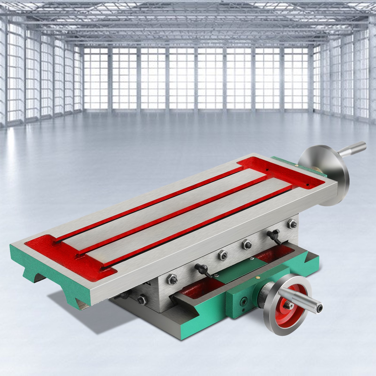 Stół frezarski VEVOR 17,7 × 6,7 cala(450 x 170 mm) Stół frezarski z przesuwnym układem ślizgowym 30 kg Wielofunkcyjny stół roboczy Frezarka krzyżowa 2-osiowa 4-drożna do wszystkich stojaków wiertniczych Wiertarko-frezarka stołowa