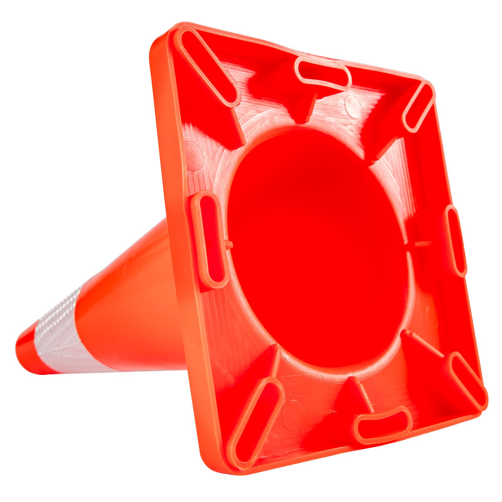 VEVOR 12 pachołków drogowych 18-calowych, pachołki bezpieczeństwa na ulicy z podstawą z tworzywa PVC, pomarańczowe pachołki drogowe, pachołki drogowe do oznaczania niebezpiecznych warunków na parkingach przydomowych