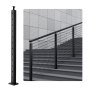 Słupek balustrady VEVOR, 106,68 x 5,08 x 5,08 cm, otwór pod kątem 30°, słupek balustrady schodowej, 12 wstępnie wywierconych otworów, słupek ze stali nierdzewnej SUS304 z wygiętym wspornikiem, 1 opakowanie, 1JZLGZ106755Y9XMJV0