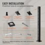 Słupek balustrady kablowej VEVOR, 36" x 2" x 2" stal, otwór pod kątem 30°, 10 wstępnie nawierconych otworów, słupek balustrady ze stali nierdzewnej SUS304 z wygiętym wspornikiem, 1 opakowanie, czarny, 1JZLGZ91455HV8GHUV0