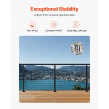 VEVOR 1x Słupek balustrady kablowej 1067x50,8x50,8 mm Czarny 1JZLGZXHS106AWJO6001V0