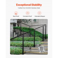 Słupek balustrady kablowej VEVOR 1067x50,8x50,8 mm 30° Otwory 1JZLGZXHS106W3XAA001V0