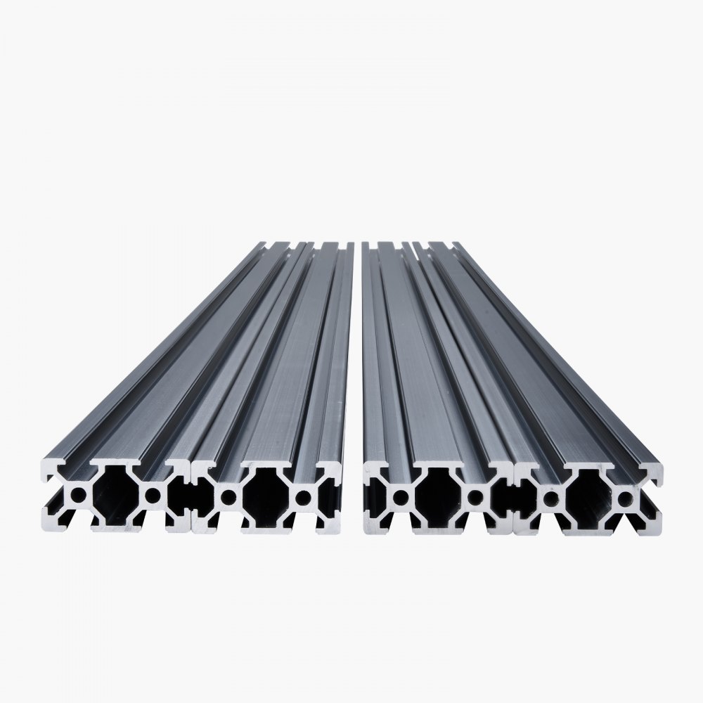 Zestaw 4 profili aluminiowych VEVOR 1000 mm z rowkami teowymi, profil wytłaczany z aluminium 2040, szyna liniowa anodowana zgodnie z normami europejskimi, profil rowkowy do drukarek 3D, maszyn CNC, projektów DIY, grawerowania laserowego, kolor czarny