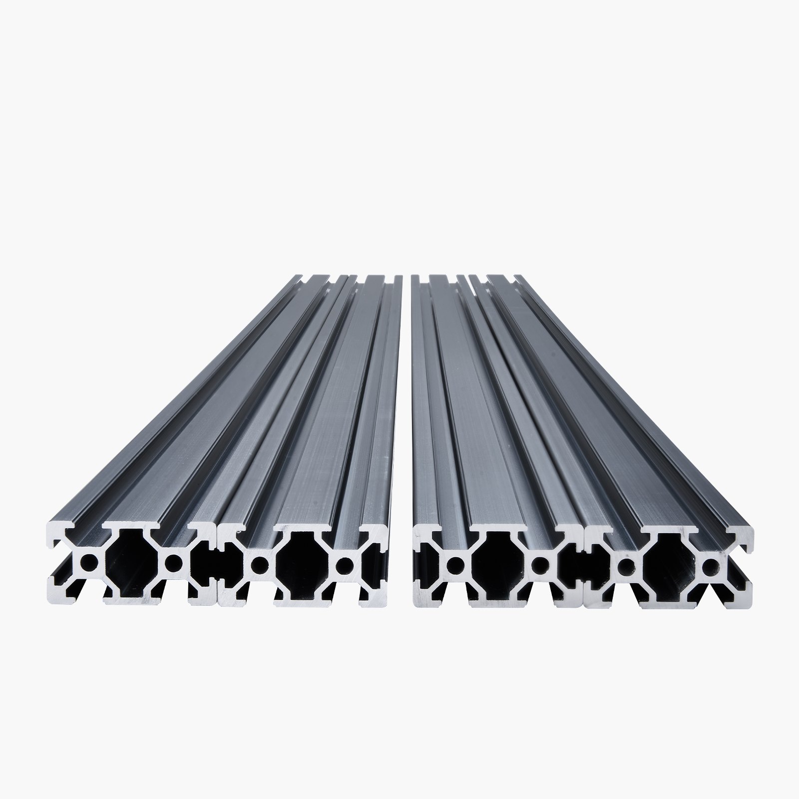 Zestaw 4 profili aluminiowych VEVOR 1000 mm z rowkami teowymi, profil wytłaczany z aluminium 2040, szyna liniowa anodowana zgodnie z normami europejskimi, profil rowkowy do drukarek 3D, maszyn CNC, projektów DIY, grawerowania laserowego, kolor czarny