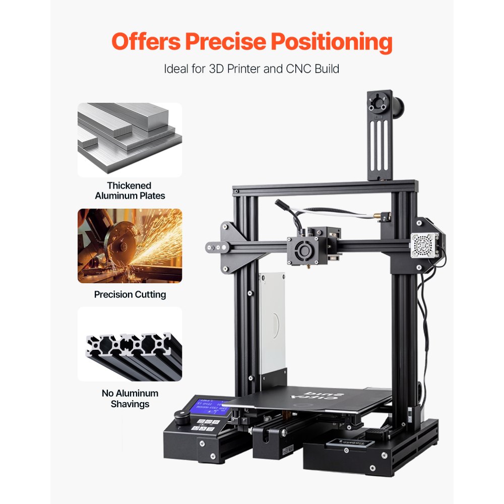 Zestaw 5 profili aluminiowych VEVOR 1000 mm, profil aluminiowy z rowkiem teowym 2040, anodowana szyna liniowa zgodna z normą europejską, profil rowkowy do drukarki 3D, maszyna CNC DIY, grawerowanie laserowe, kolor czarny