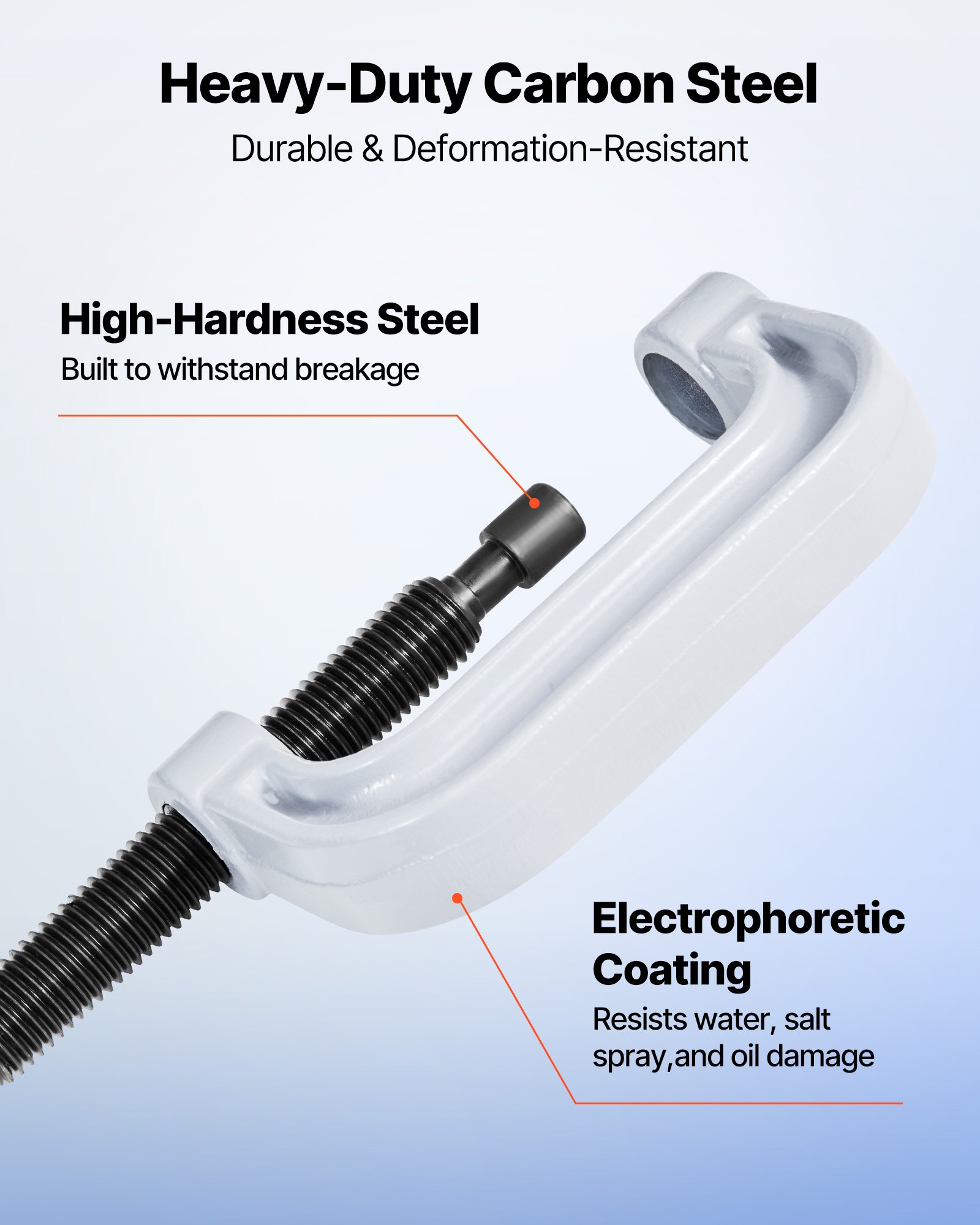 Zestaw prasy do łożysk VEVOR 10+24-częściowy, 2 w 1, zestaw prasy do sworzni kulowych i ściągacza łożysk kół, zestaw do montażu uszczelek z 13 tulejami, ramą C i tulejami, solidny zestaw do demontażu i montażu z walizką