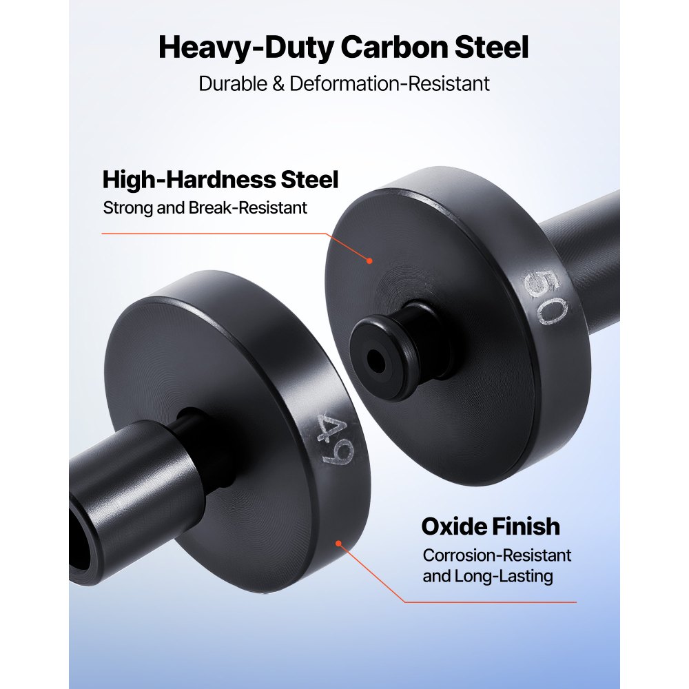 Zestaw prasy do łożysk VEVOR 52+16 elementów, 2 w 1 narzędzie do wciskania tulei, zestaw do wciskania uszczelek z 49 tulejami, 10 tulejami zaciskowymi, młotkiem ślizgowym, solidny zestaw do demontażu i montażu z walizką