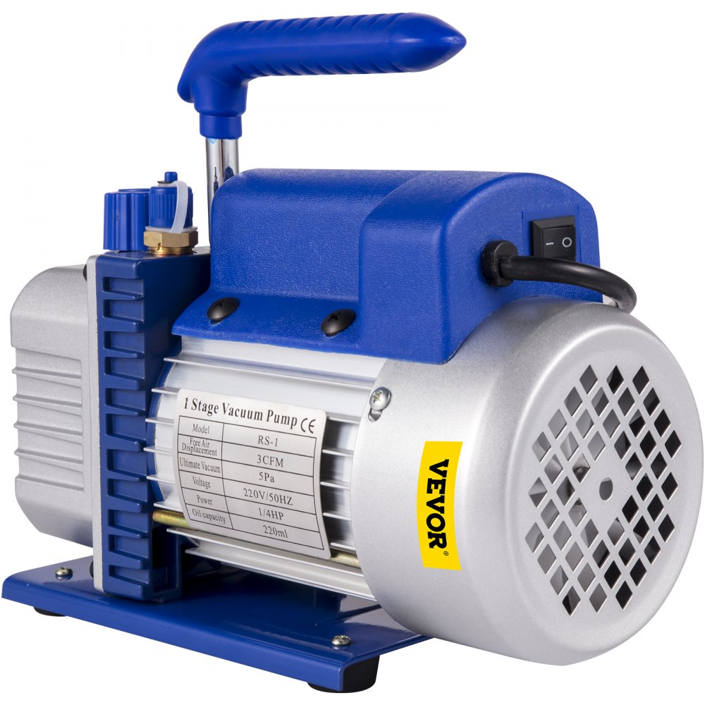 VEVOR  3CFM pusta jednostopniowa pompa próżniowa, 1/4HP pompa próżniowa 2-drożna pompa próżniowa klimatyzacja, pompa próżniowa 220 V pompa próżniowa
