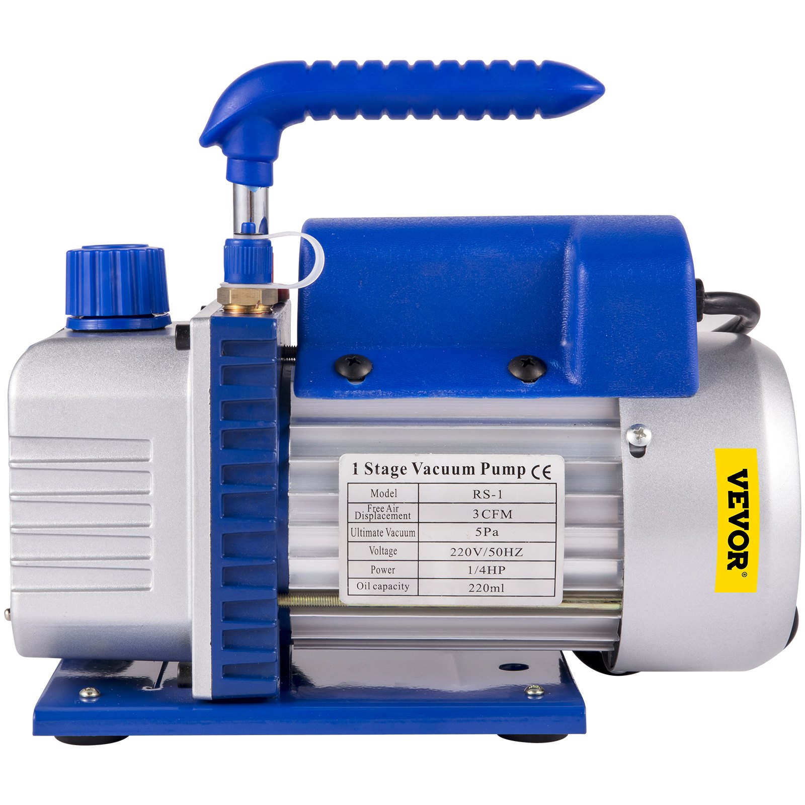 VEVOR  3CFM pusta jednostopniowa pompa próżniowa, 1/4HP pompa próżniowa 2-drożna pompa próżniowa klimatyzacja, pompa próżniowa 220 V pompa próżniowa