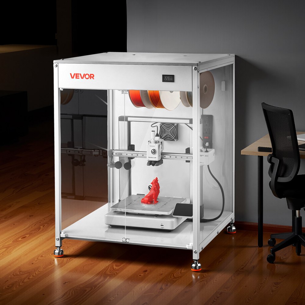 Obudowa drukarki 3D VEVOR Namiot do drukarki (60 x 60 x 80 cm), pyłoszczelna i wodoodporna osłona ochronna ze stałą temperaturą, oświetleniem LED i wentylacją, kompatybilna z Bambu Lab, Ender, Neptune, Kobra