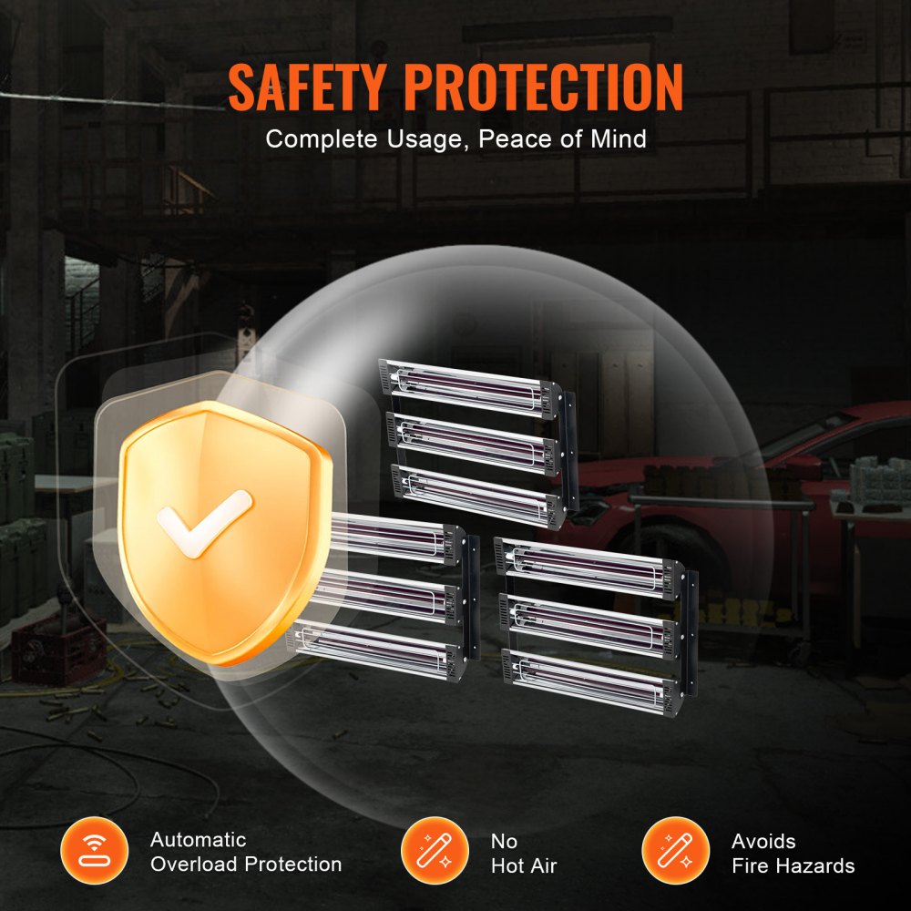 VEVOR 3x suszarka do farb reflektor promiennik podczerwieni lampa na podczerwień 3kW