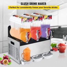 Commercial 3 Tank Frozen Drink Slush Slushy Making Machine Smoothie Maker 220V