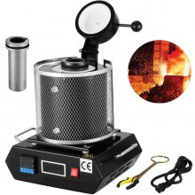 VEVOR 3KG Elektryczny piec do topienia Złota Piec do topienia 1150 ℃ w / Tong Black
