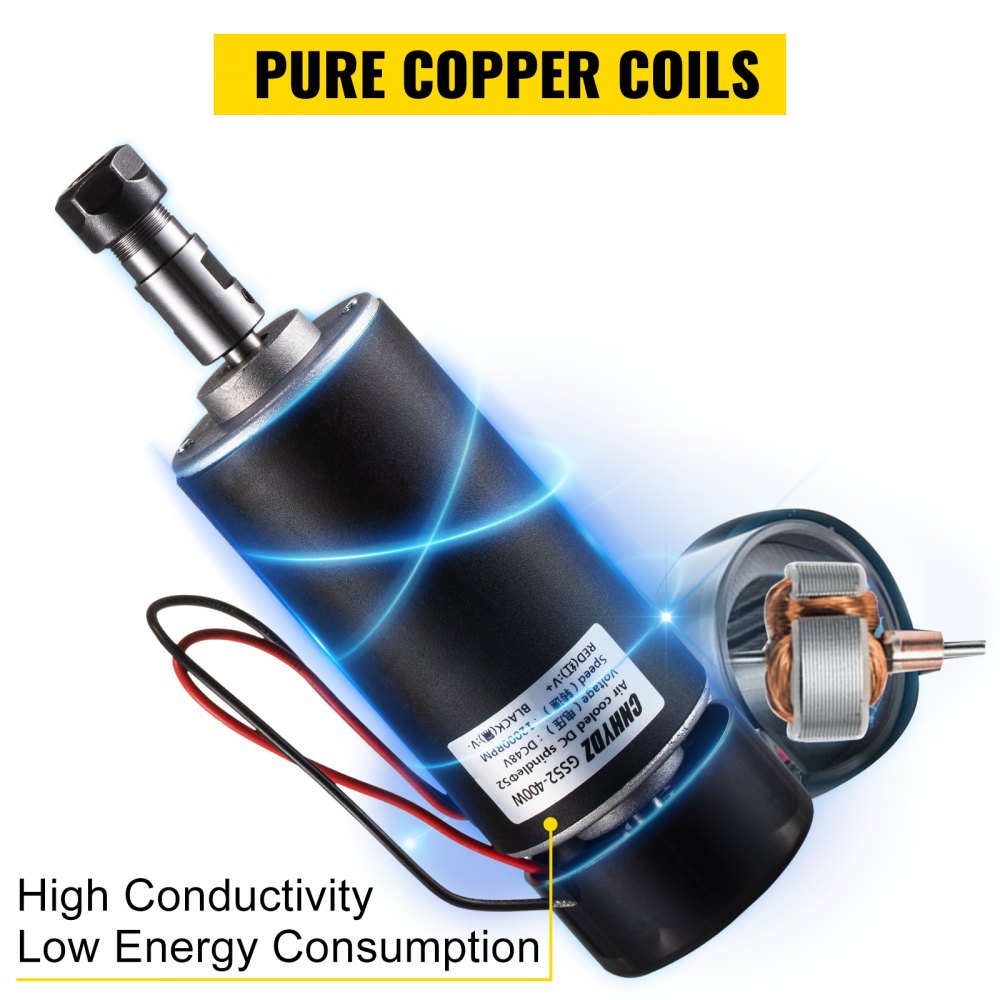 Chłodzony powietrzem silnik wrzeciona Silnik główny Silnik ER11 Sterownik prędkości sterownika Zamontuj zasilacz 400 W 4 szt.