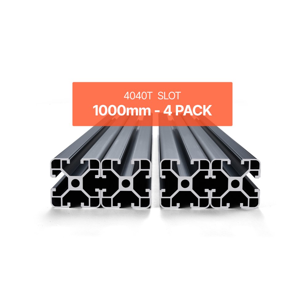 Zestaw 4 profili aluminiowych VEVOR 1000 mm, profil aluminiowy z rowkiem teowym 4040, anodowana szyna liniowa zgodna z normą europejską, profil rowkowy do drukarki 3D, maszyna CNC DIY, grawerowanie laserowe, kolor czarny