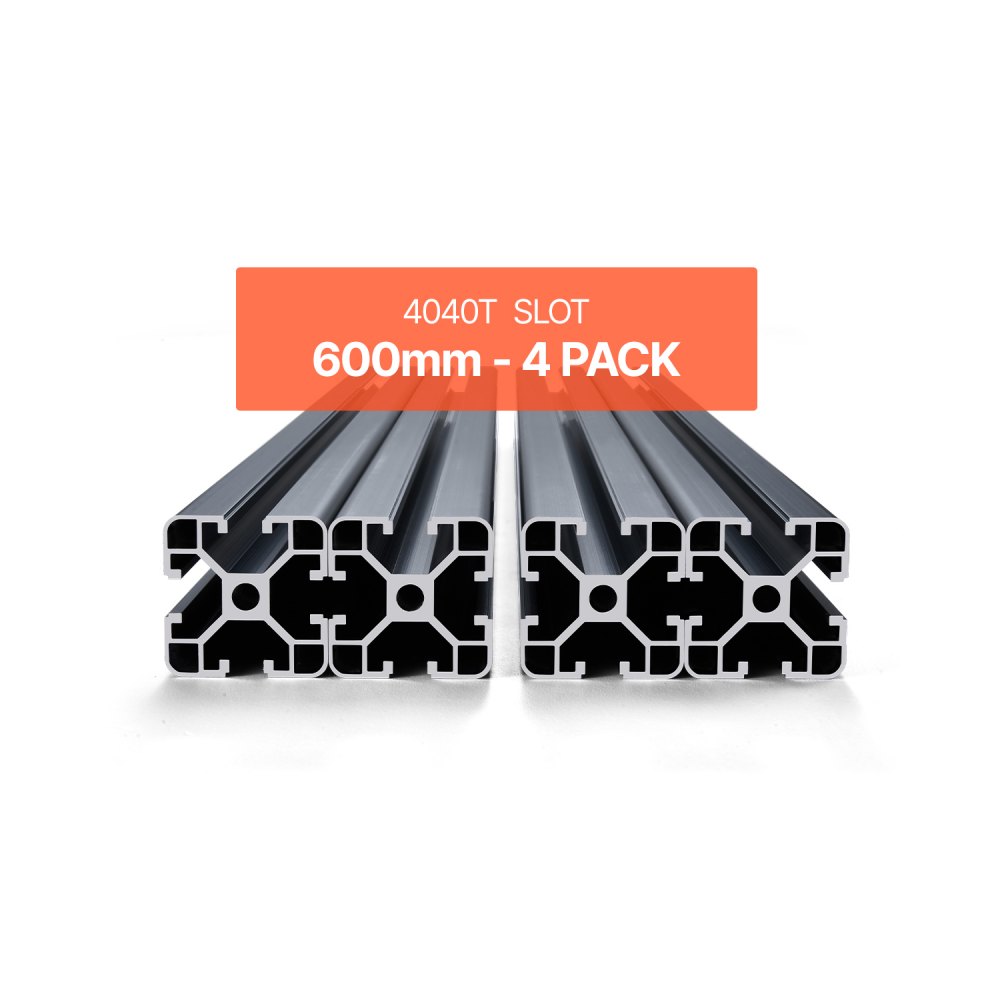 Zestaw VEVOR 4 profili aluminiowych z rowkiem teowym 4040 o długości 600 mm, anodowana europejska szyna liniowa, profil z rowkiem do drukarki 3D, maszyna CNC DIY, grawerowanie laserowe, kolor czarny