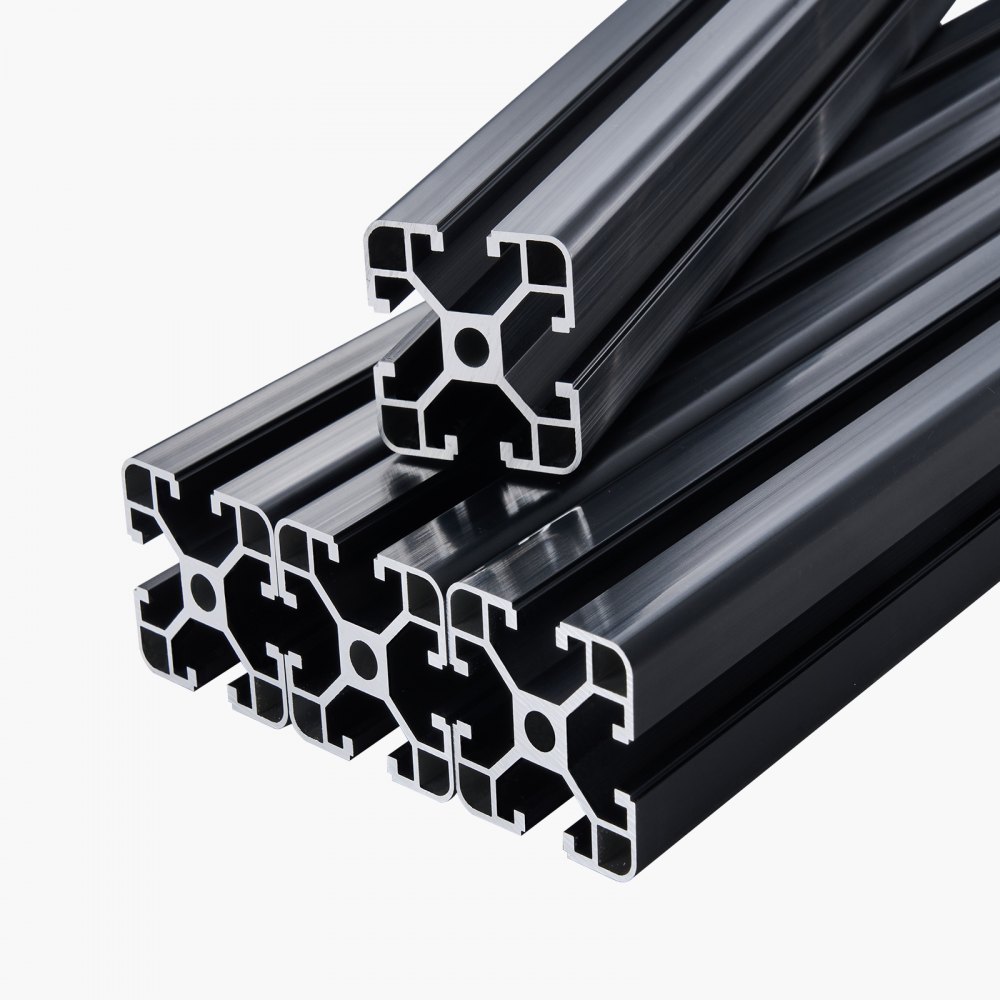 Zestaw VEVOR 4-częściowy profil aluminiowy 600 mm T-slot 4040, anodowany, szyna liniowa zgodna z normą europejską, profil rowkowy do drukarek 3D, maszyn CNC, DIY, grawerowania laserowego, czarny