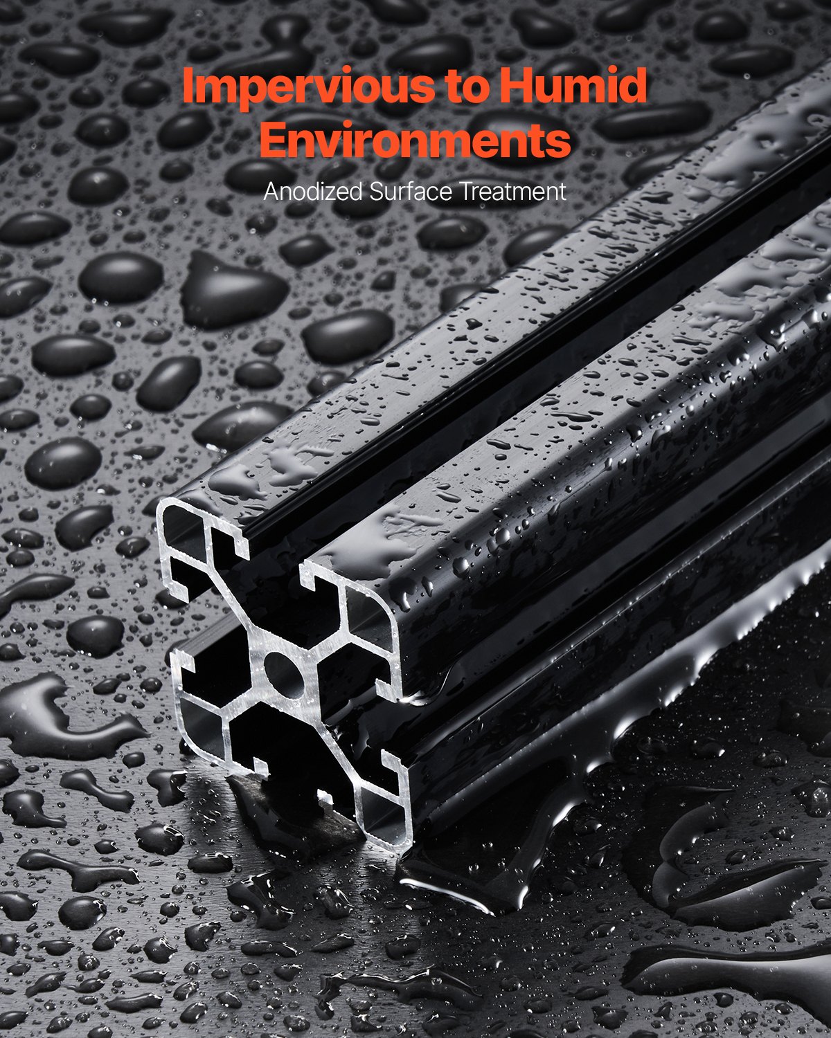 Zestaw VEVOR 4-częściowy profil aluminiowy 600 mm T-slot 4040, anodowany, szyna liniowa zgodna z normą europejską, profil rowkowy do drukarek 3D, maszyn CNC, DIY, grawerowania laserowego, czarny