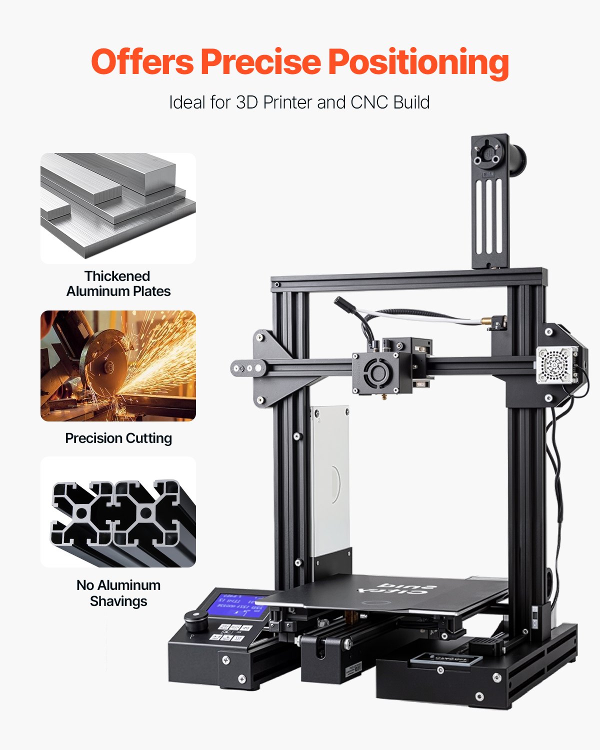 Zestaw VEVOR 4-częściowy profil aluminiowy 600 mm T-slot 4040, anodowany, szyna liniowa zgodna z normą europejską, profil rowkowy do drukarek 3D, maszyn CNC, DIY, grawerowania laserowego, czarny
