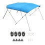 VEVOR Bimini Top Boat Cover Sunshade (4 arches) made of 600D polyester with aluminum alloy frame, waterproof sunshade boat awning with storage bag, 185-198 cm (W) Blue