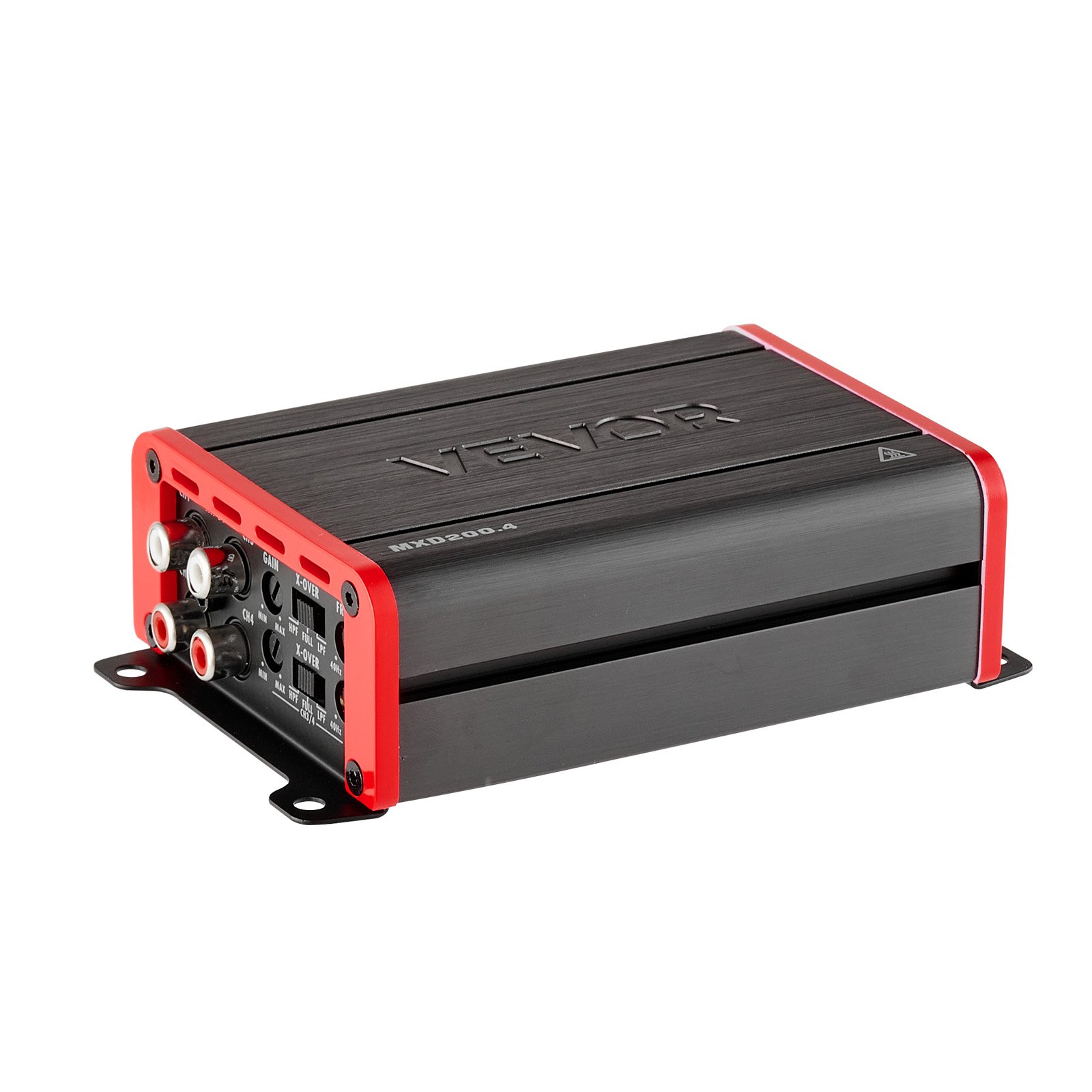 Wzmacniacz samochodowy VEVOR 4-kanałowy, wzmacniacz mostkowy klasy D, maks. 4 x 120 W przy 4 omach / 4 x 200 W przy 2 omach, wzmacniacz o wysokiej wydajności do SUV-ów, pick-upów i pojazdów terenowych, wzmacniacz audio wielokanałowy