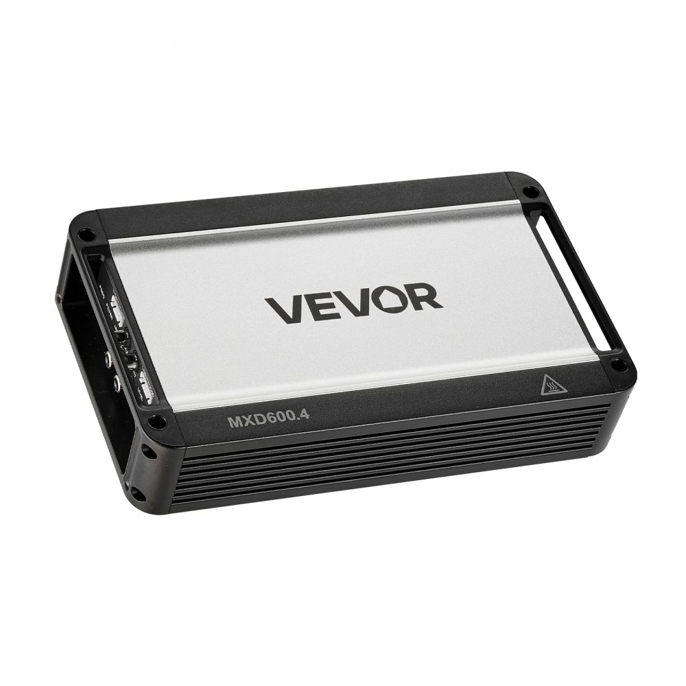 Wzmacniacz samochodowy VEVOR 4-kanałowy, wzmacniacz mostkowy klasy D, maks. 4 x 420 W przy 4 omach / 4 x 600 W przy 2 omach, wzmacniacz o wysokiej wydajności do SUV-ów, pick-upów i pojazdów terenowych, wzmacniacz audio wielokanałowy
